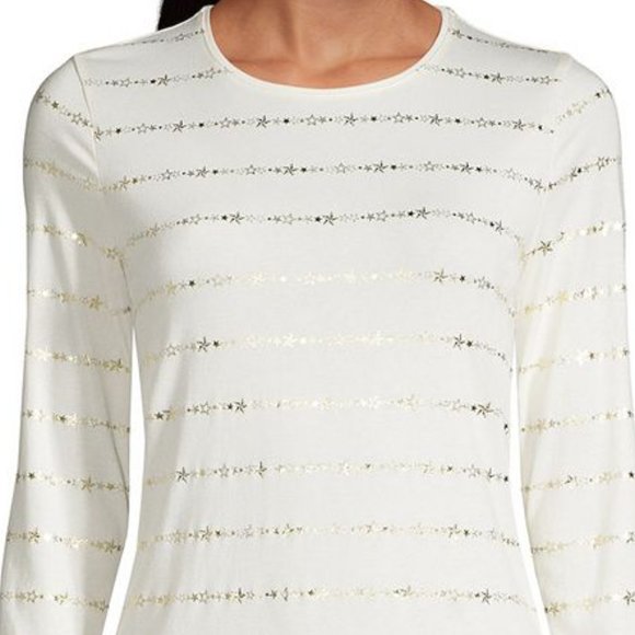Women's Holiday Crewneck Long Sleeve T-Shirt Graphic, NWT - Picture 1 of 1